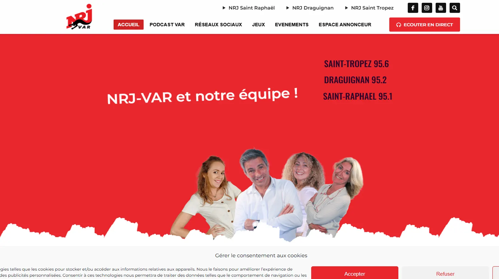 NRJ Saint-Tropez - Refonte site radio locale